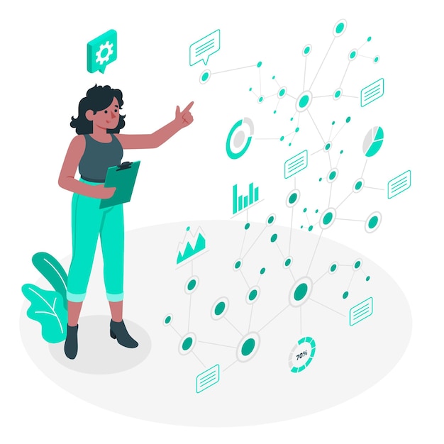 Ilustración del concepto de puntos de datos