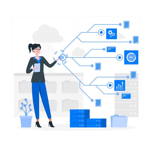 Ilustración del concepto de puntos de datos