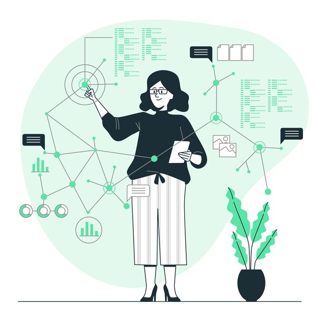 Ilustración del concepto de puntos de datos