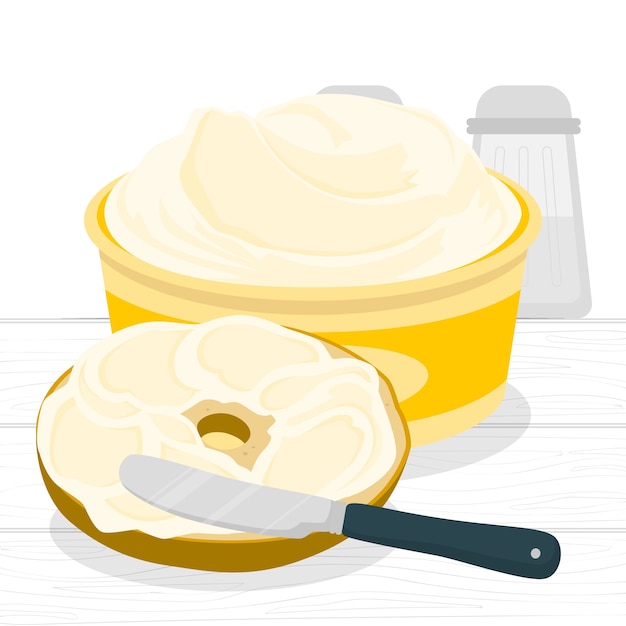 Vector gratuito ilustración del concepto de queso crema