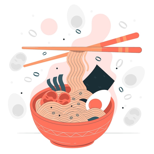 Vector gratuito ilustración del concepto de ramen