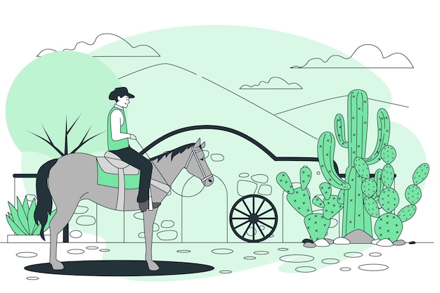 Vector gratuito ilustración de concepto de rancho mexicano