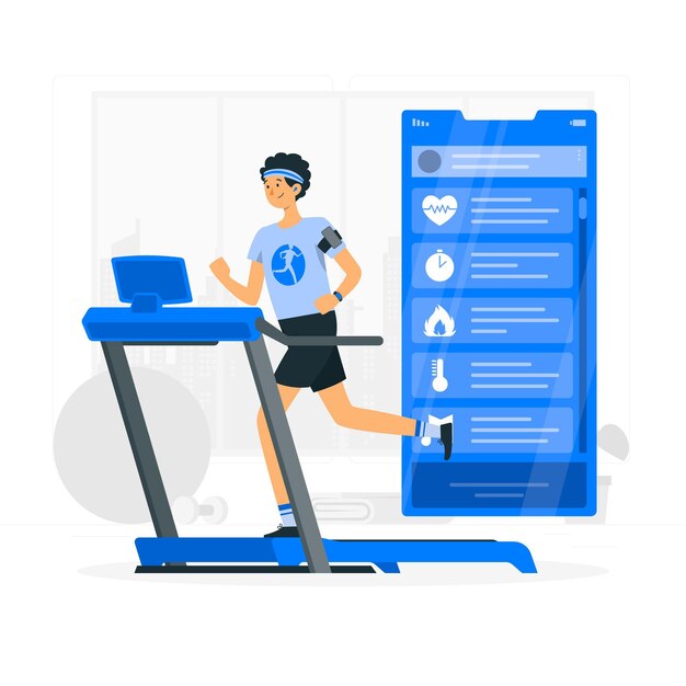 Ilustración de concepto de rastreador de fitness
