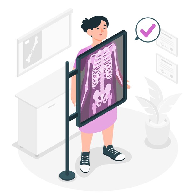 Ilustración del concepto de rayos X