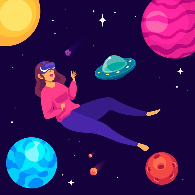 Ilustración del concepto de realidad virtual