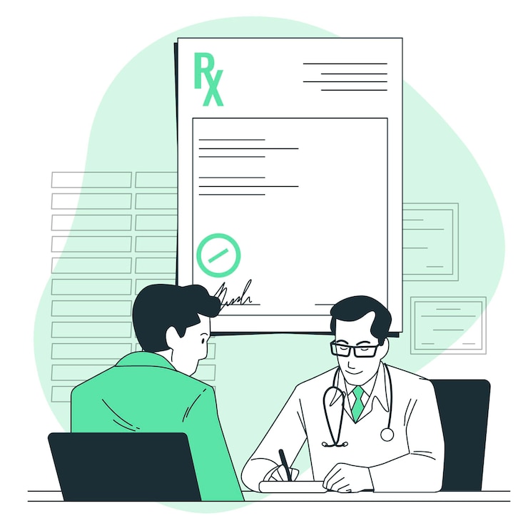 Vector gratuito ilustración del concepto de receta médica