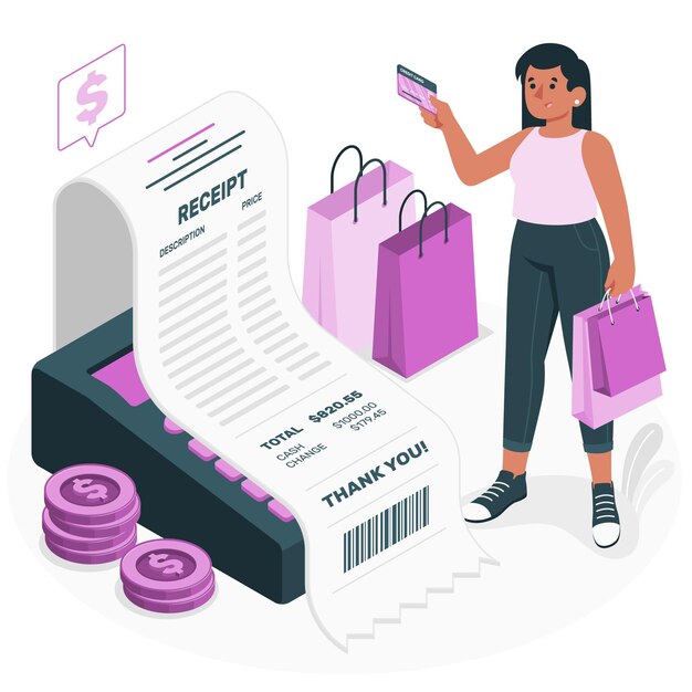 Ilustración del concepto de recibo