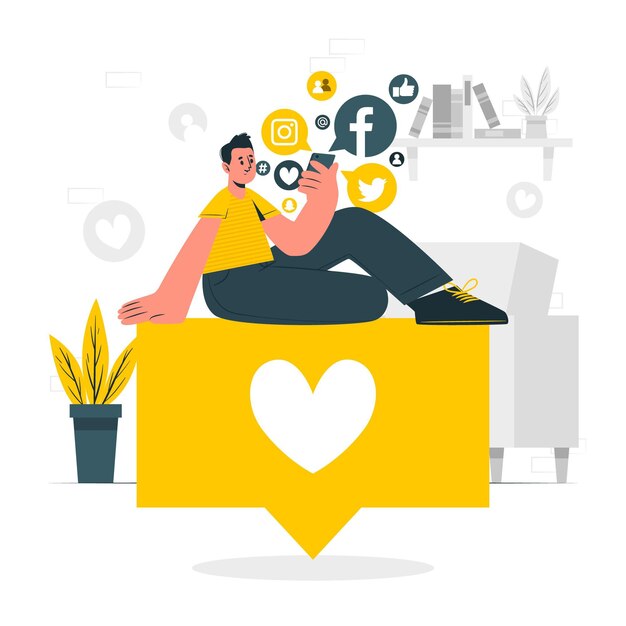 Ilustración del concepto de redes sociales