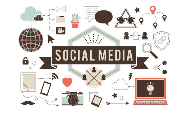 Ilustración del concepto de redes sociales.