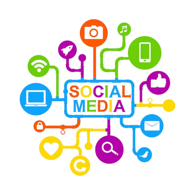 Ilustración del concepto de redes sociales