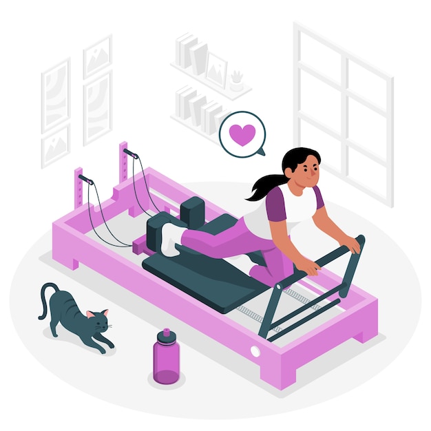 Vector gratuito ilustración del concepto de reformador de pilates