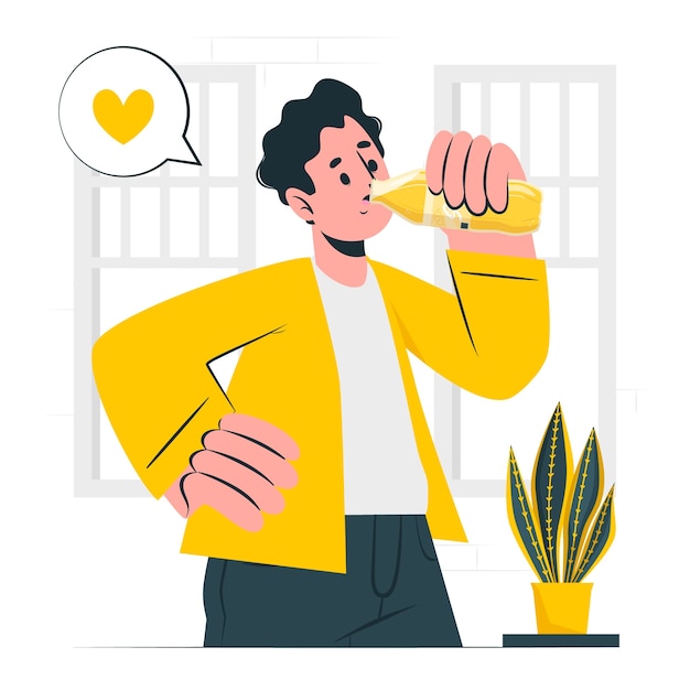 Ilustración del concepto de refresco para beber