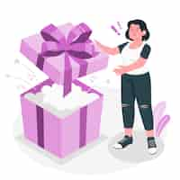 Vector gratuito ilustración del concepto de regalo de apertura