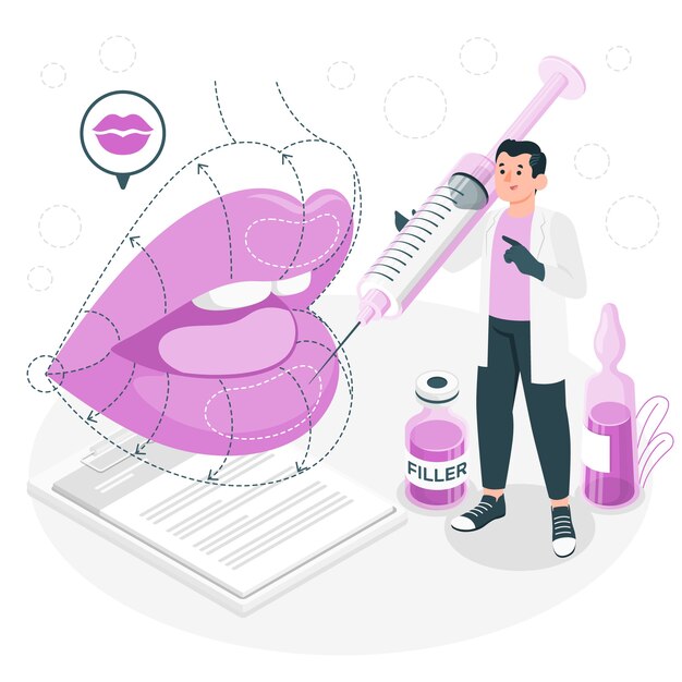 Ilustración del concepto de relleno de labios