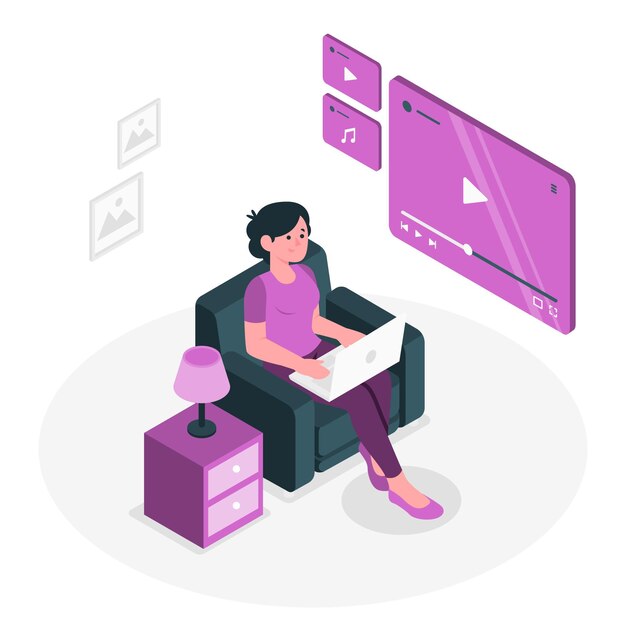 Ilustración del concepto de reproductor multimedia
