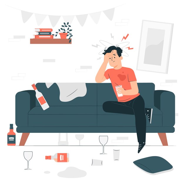 Ilustración del concepto de resaca
