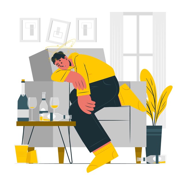 Ilustración del concepto de resaca