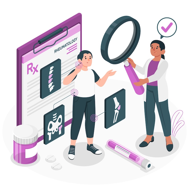 Vector gratuito ilustración del concepto de reumatología