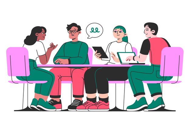 Ilustración del concepto de la reunión