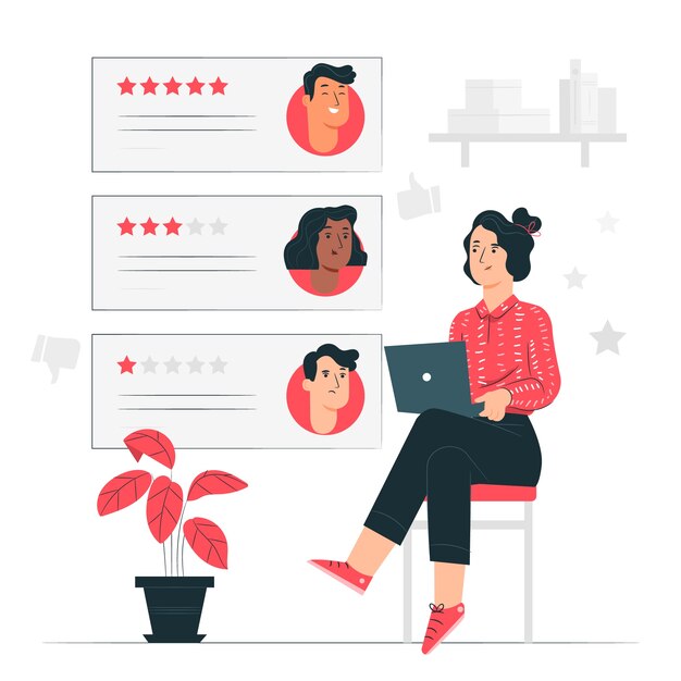 Ilustración del concepto de revisión en linea