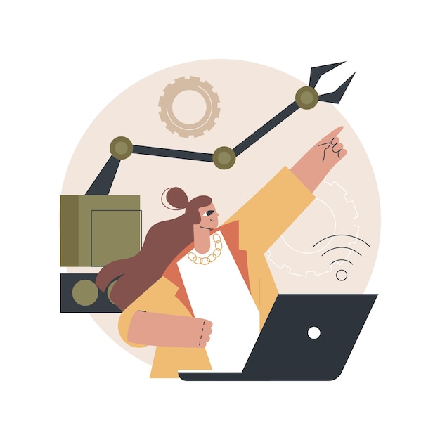 Ilustración del concepto de robots operados a distancia