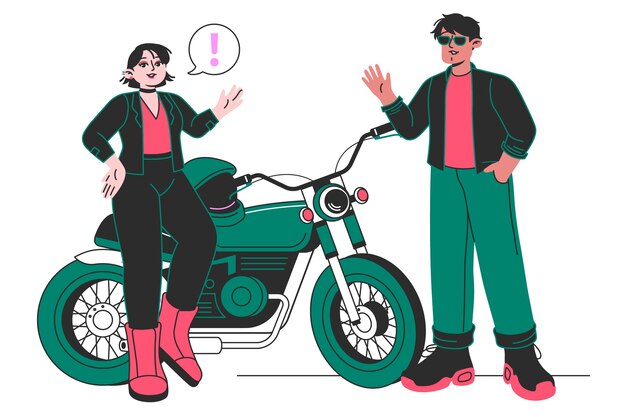 Ilustración del concepto de los rockeros