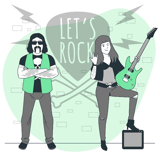 Vector gratuito ilustración del concepto de rockeros