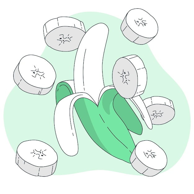 Vector gratuito ilustración del concepto de rodaja de plátano