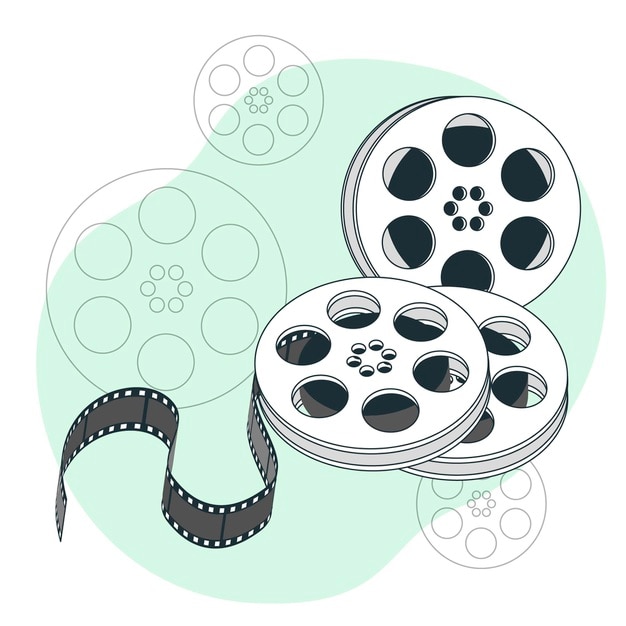 Vector gratuito ilustración de concepto de rollos de película
