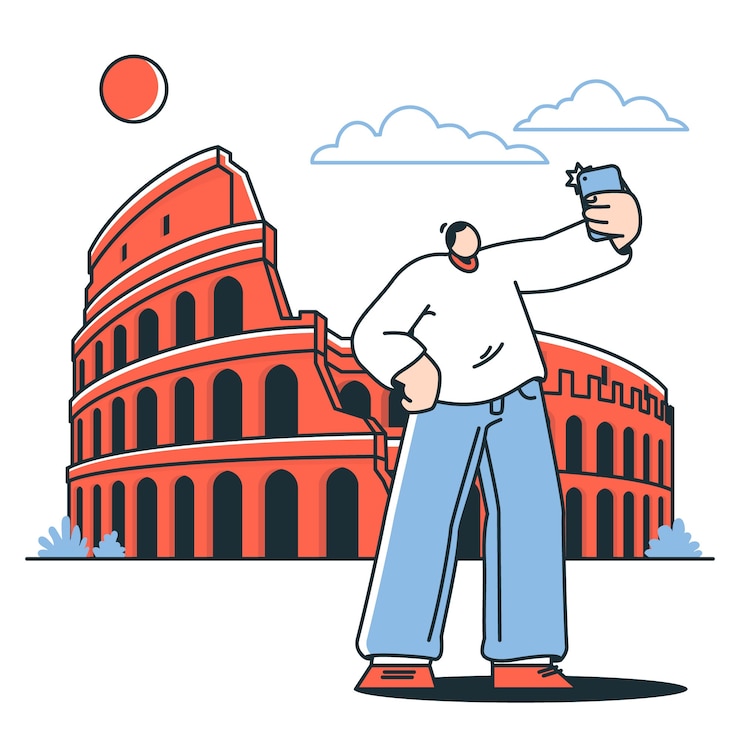 Vector gratuito ilustración del concepto de roma