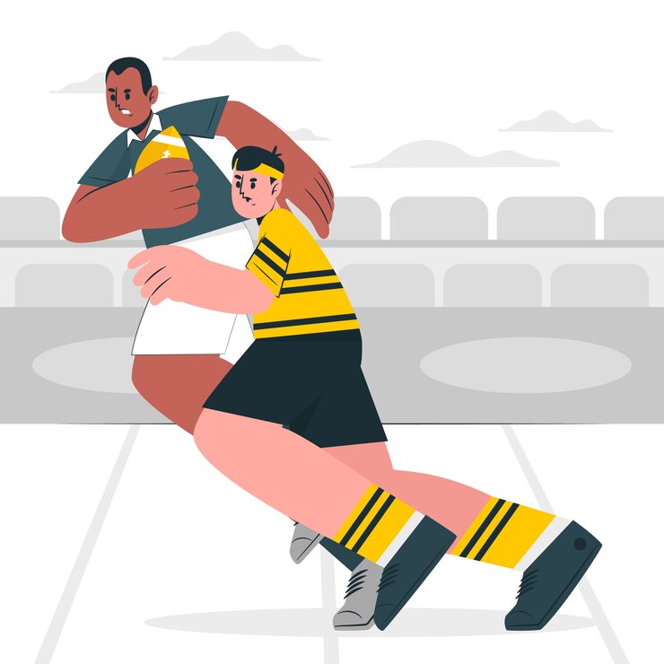 Vector gratuito ilustración de concepto de rugby de diseño plano
