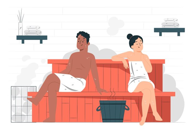 Ilustración del concepto de sauna