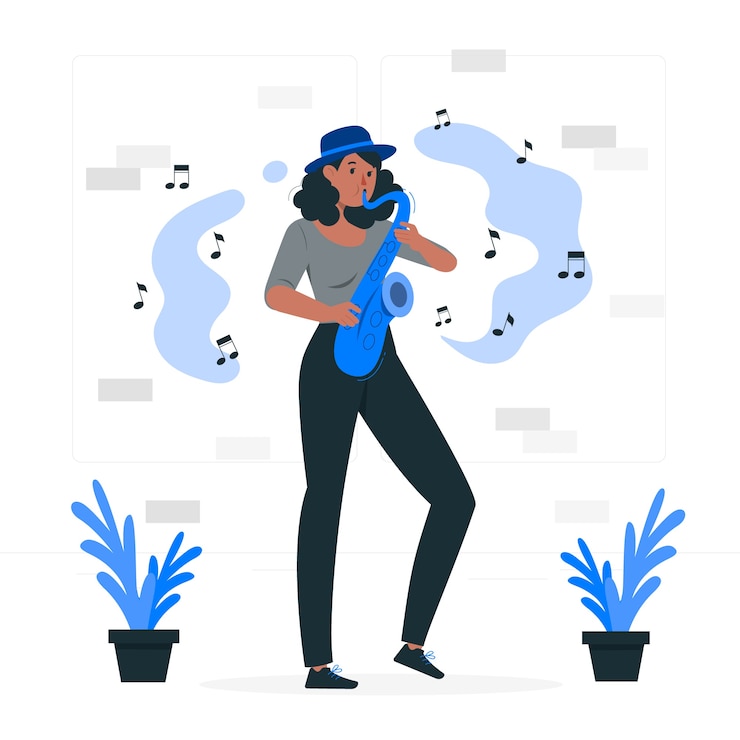 Vector gratuito ilustración del concepto de saxofonista de jazz