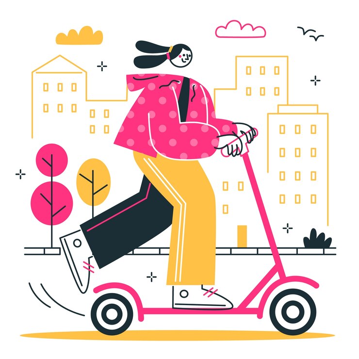 Vector gratuito ilustración del concepto de scooter