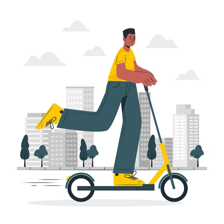 Vector gratuito ilustración del concepto de scooter