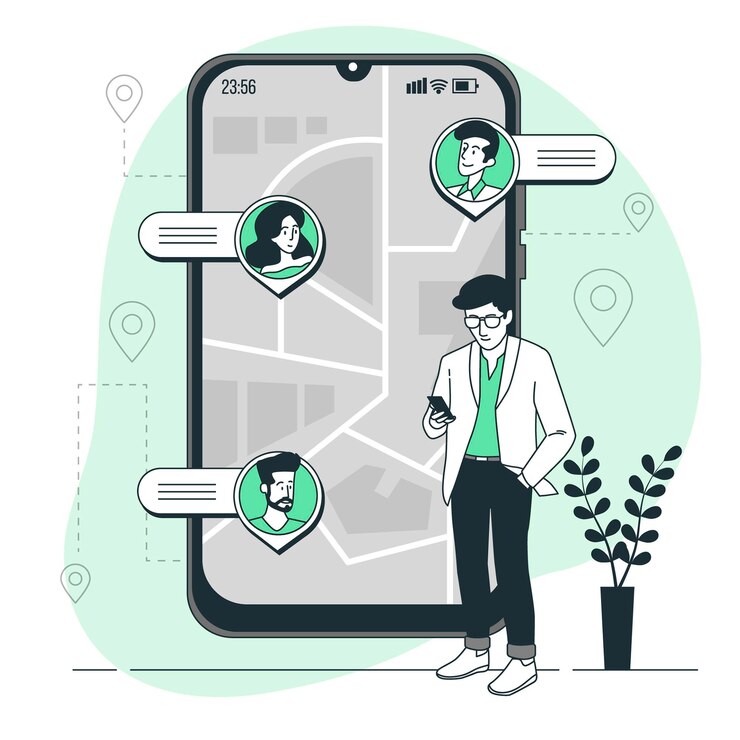 Vector gratuito ilustración de concepto de seguimiento de ubicación