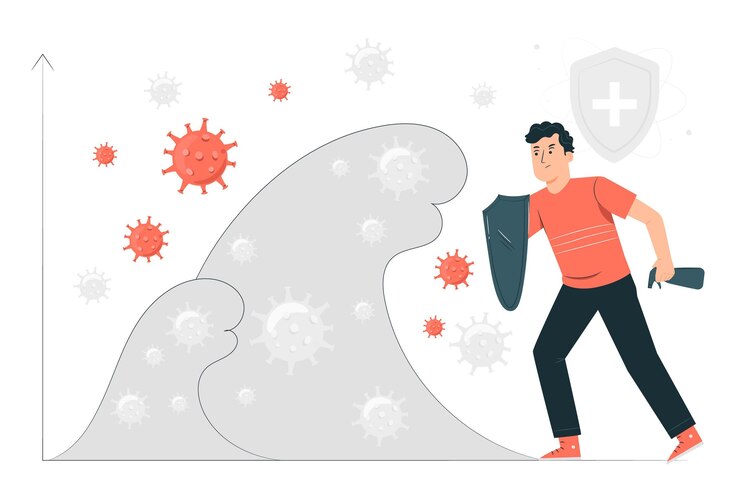 Vector gratuito ilustración de concepto de segunda ola de coronavirus