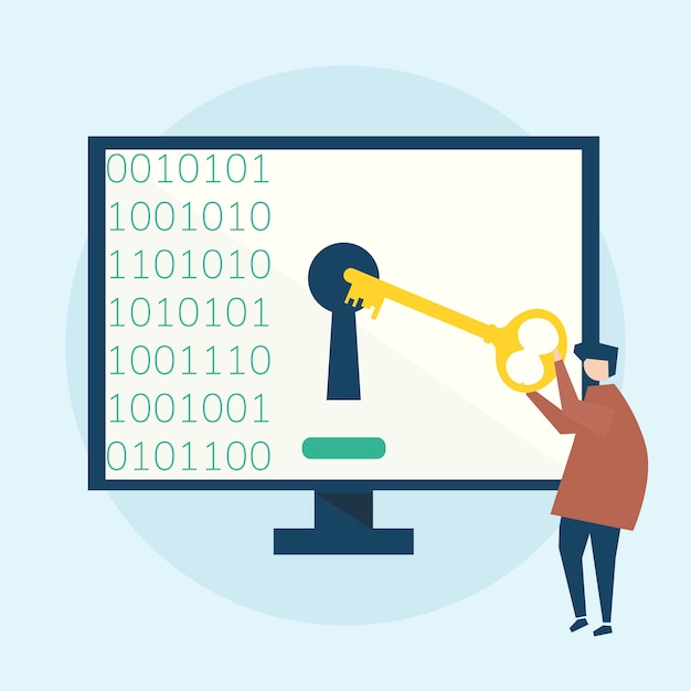 Ilustración del concepto de seguridad cibernética