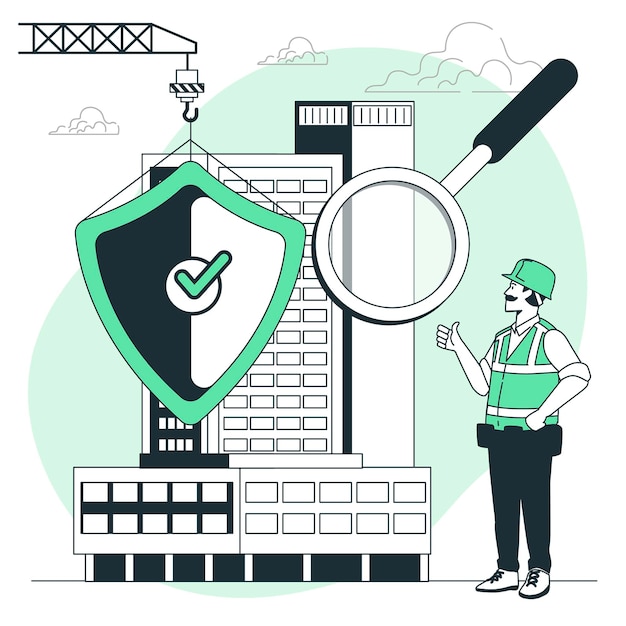 Ilustración del concepto de seguridad del edificio