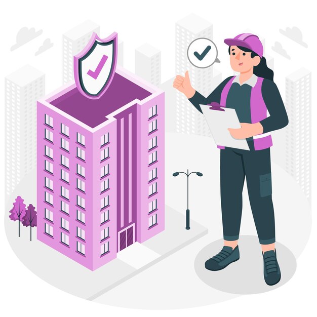 Ilustración del concepto de seguridad del edificio