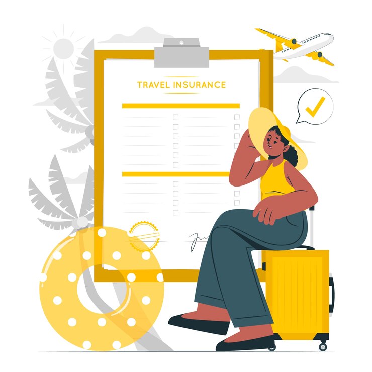 Vector gratuito ilustración del concepto de seguro de viaje