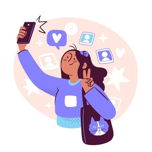 Ilustración del concepto de selfie