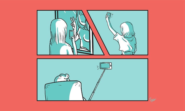 Ilustración del concepto selfie