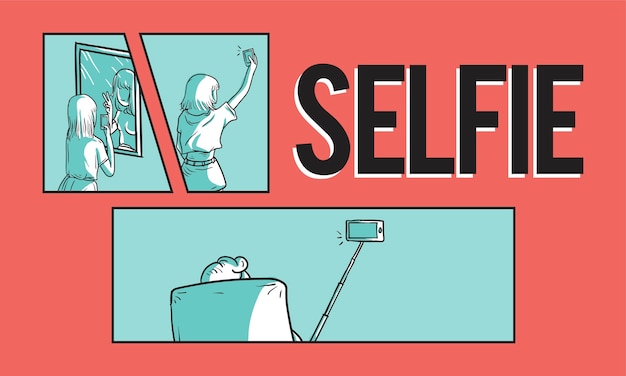 Ilustración del concepto selfie