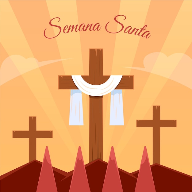 Vector gratuito ilustración del concepto de semana santa