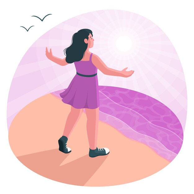 Ilustración del concepto de sentirse libre