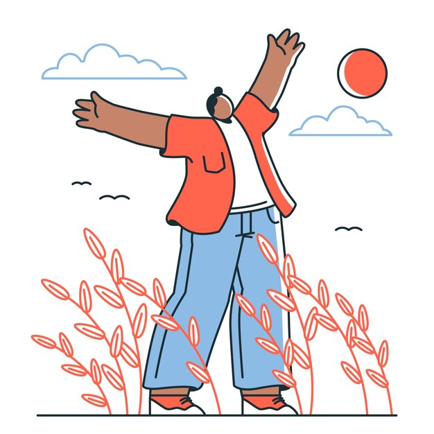 Ilustración del concepto de sentirse libre