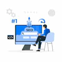 Vector gratuito ilustración del concepto de seo