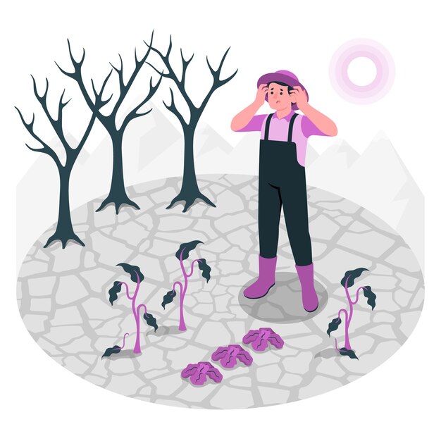 Ilustración del concepto de sequía