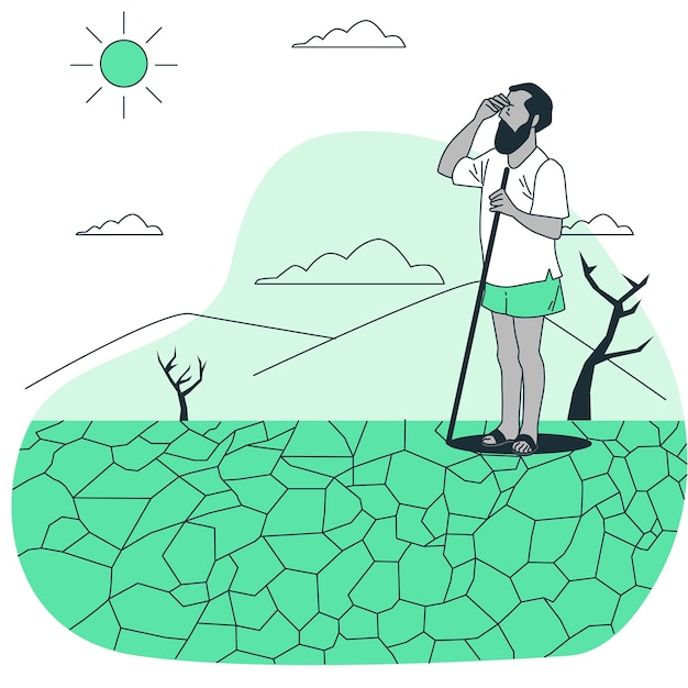 Vector gratuito ilustración del concepto de sequía